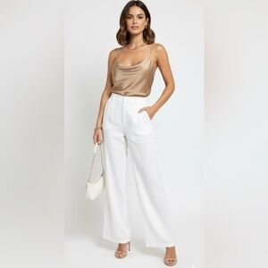 Dynamite | Satin Effect Cowneck With Rhinestone Straps Top Size Extra Small